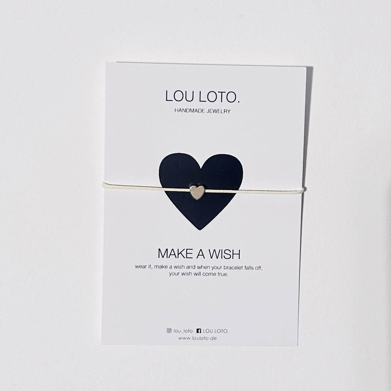 Make a Wish Armband, Herz hellgelb