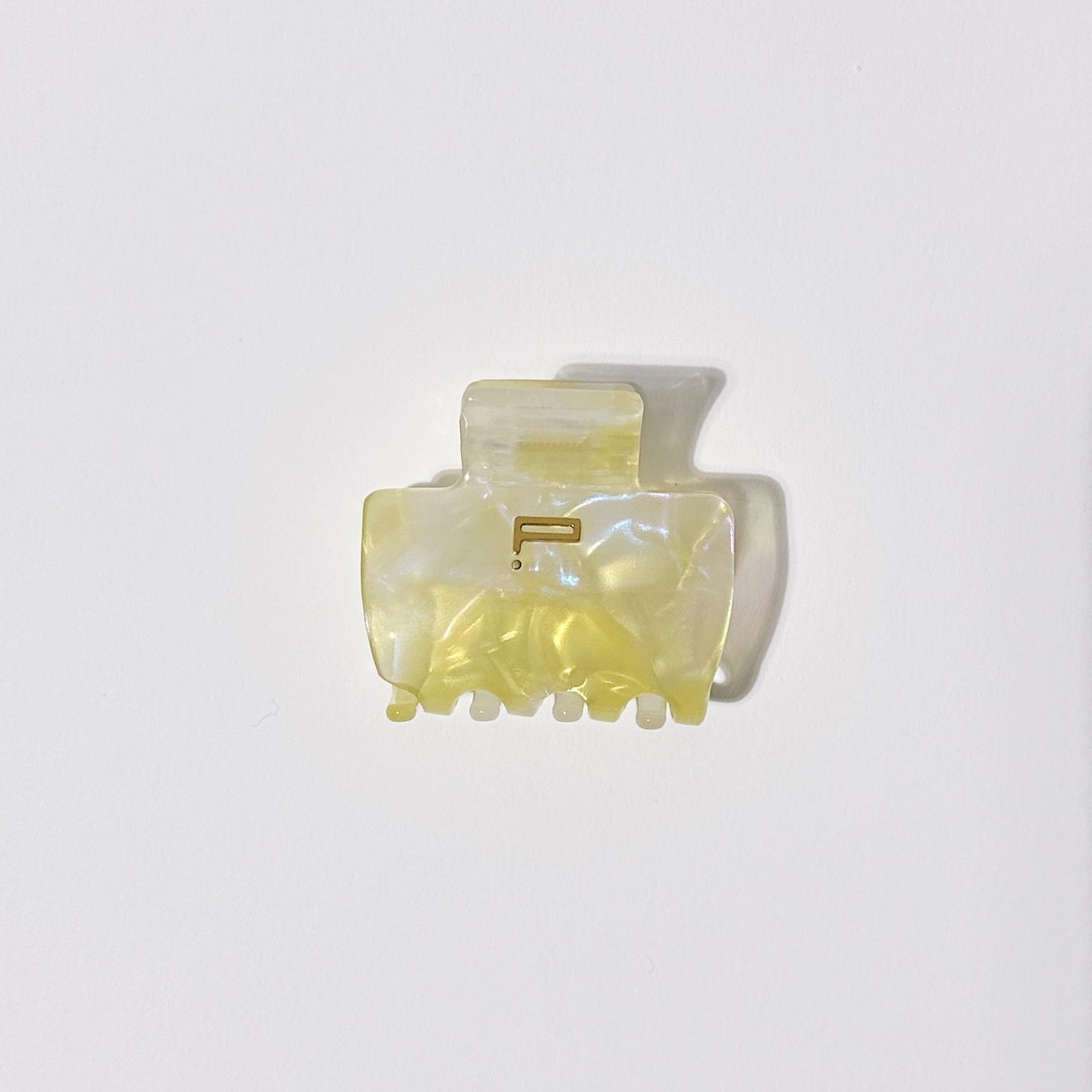 Haarklammer NO.01, gelb/weiß