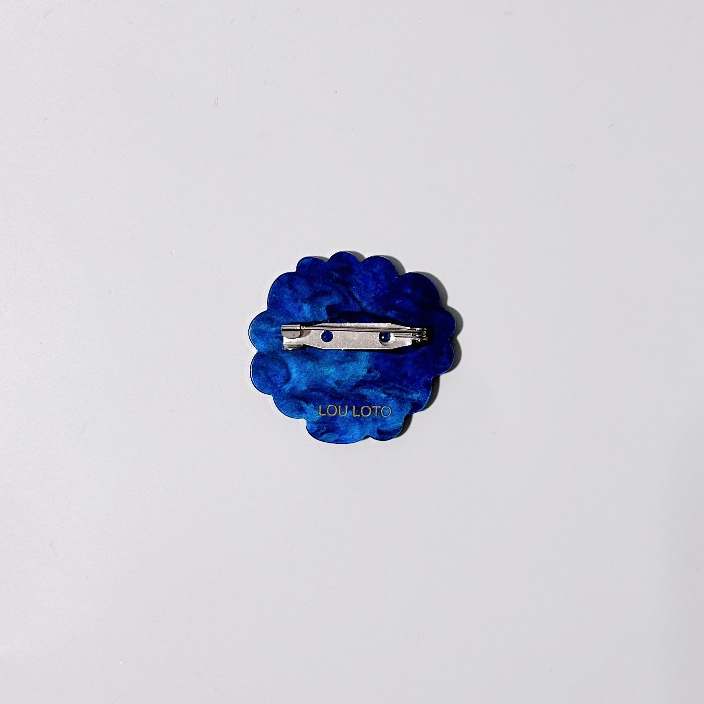 Brosche Blume, blau