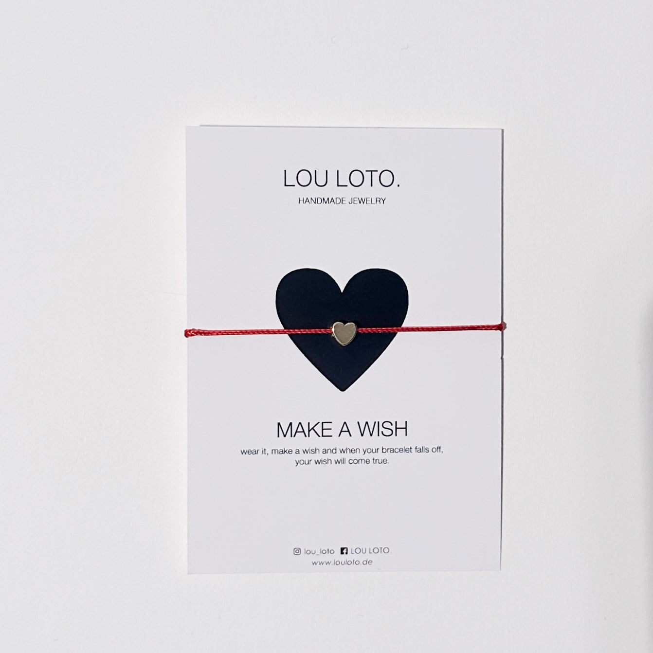 Make a Wish Armband, Herz rot