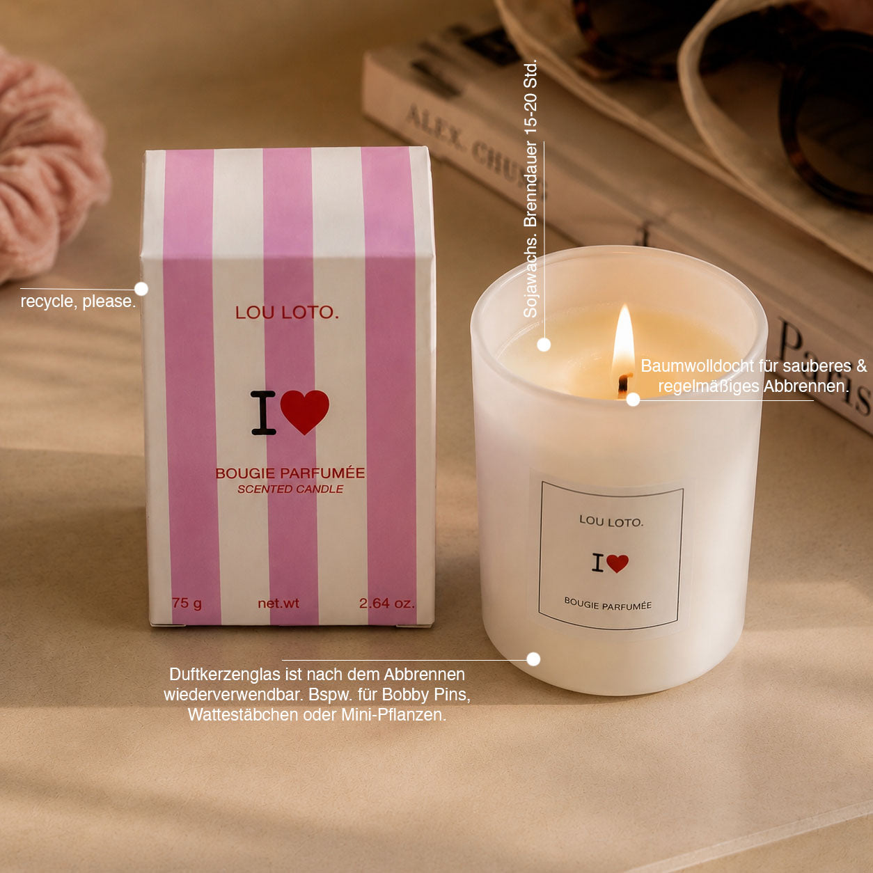 Duftkerze 75g, I Love