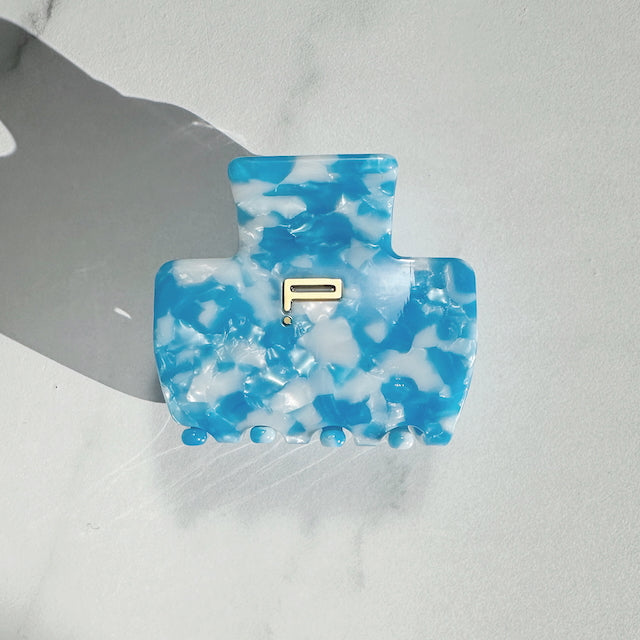 Haarklammer NO.01, blau/weiß