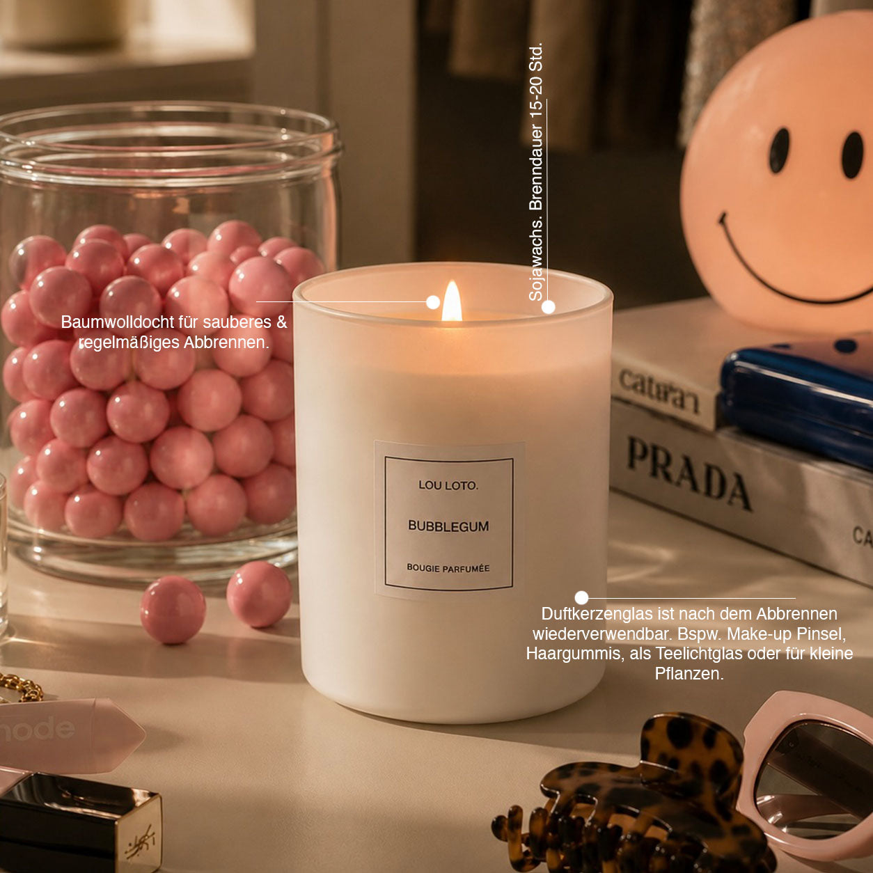 Duftkerze 165g, Bubblegum