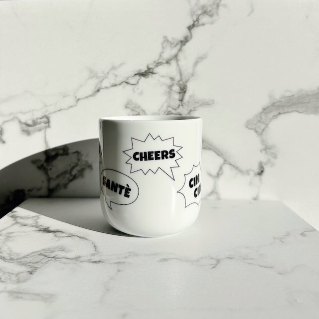 Porzellanbecher Cheers, 6 Stück