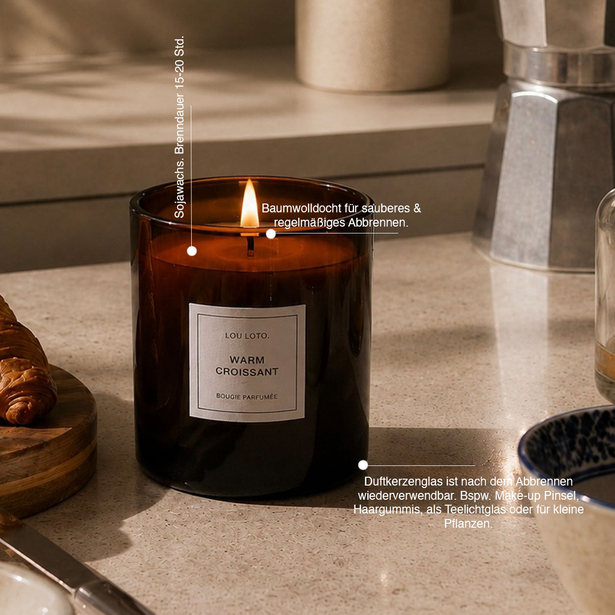 Duftkerze 165g, Warm Croissant