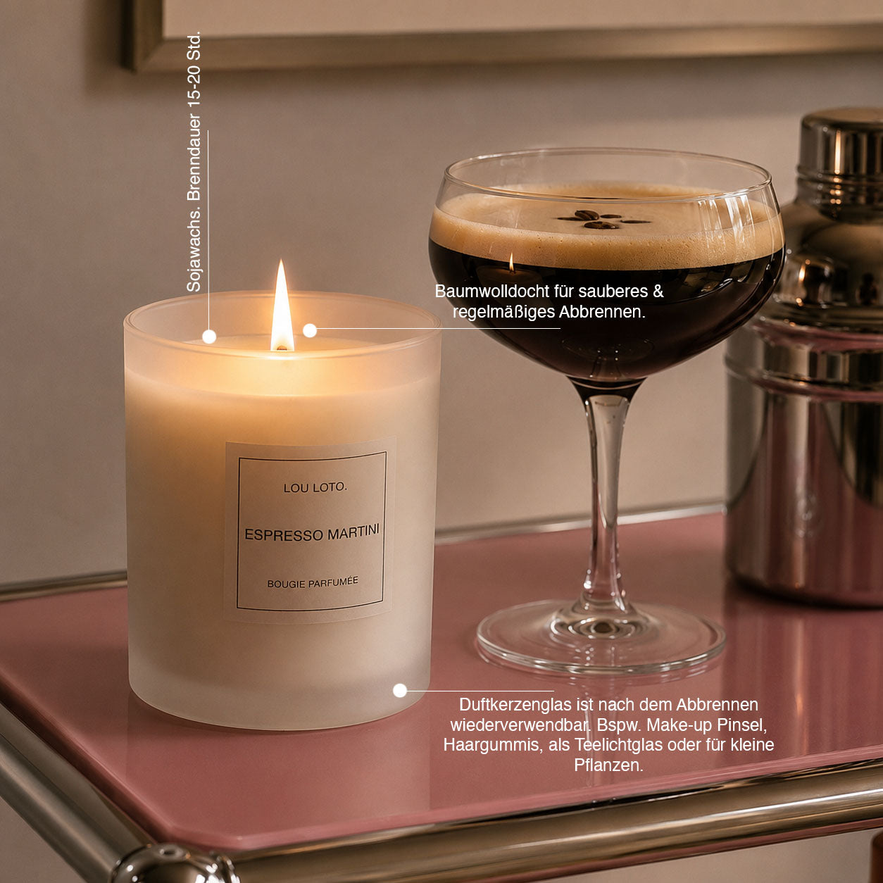 Duftkerze 165g, Espresso Martini