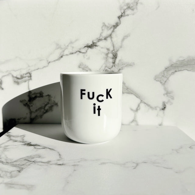 Porzellanbecher Fuck It, 6 Stück