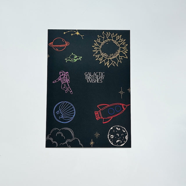 Postkarte Galactic Birthday, 10 Stk.