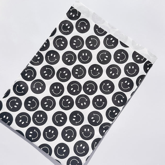 Geschenktüte happy face schwarz, 5 Stück