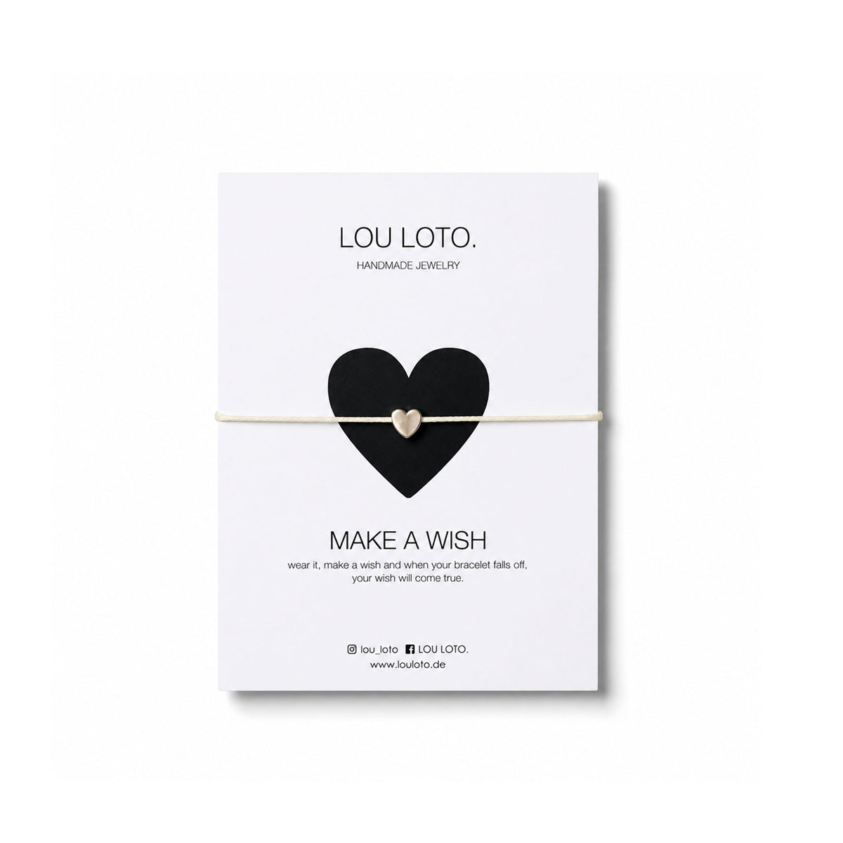 Make a Wish Armband, Herz hellgelb