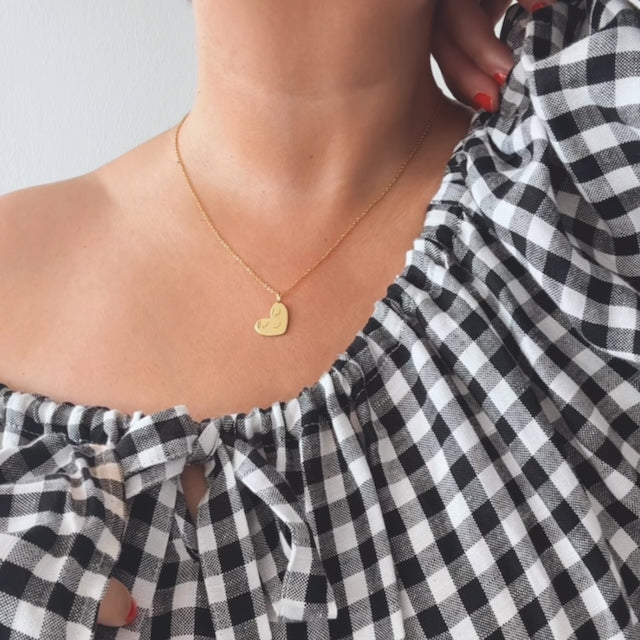 Kette mit Herz-Anhänger, gold