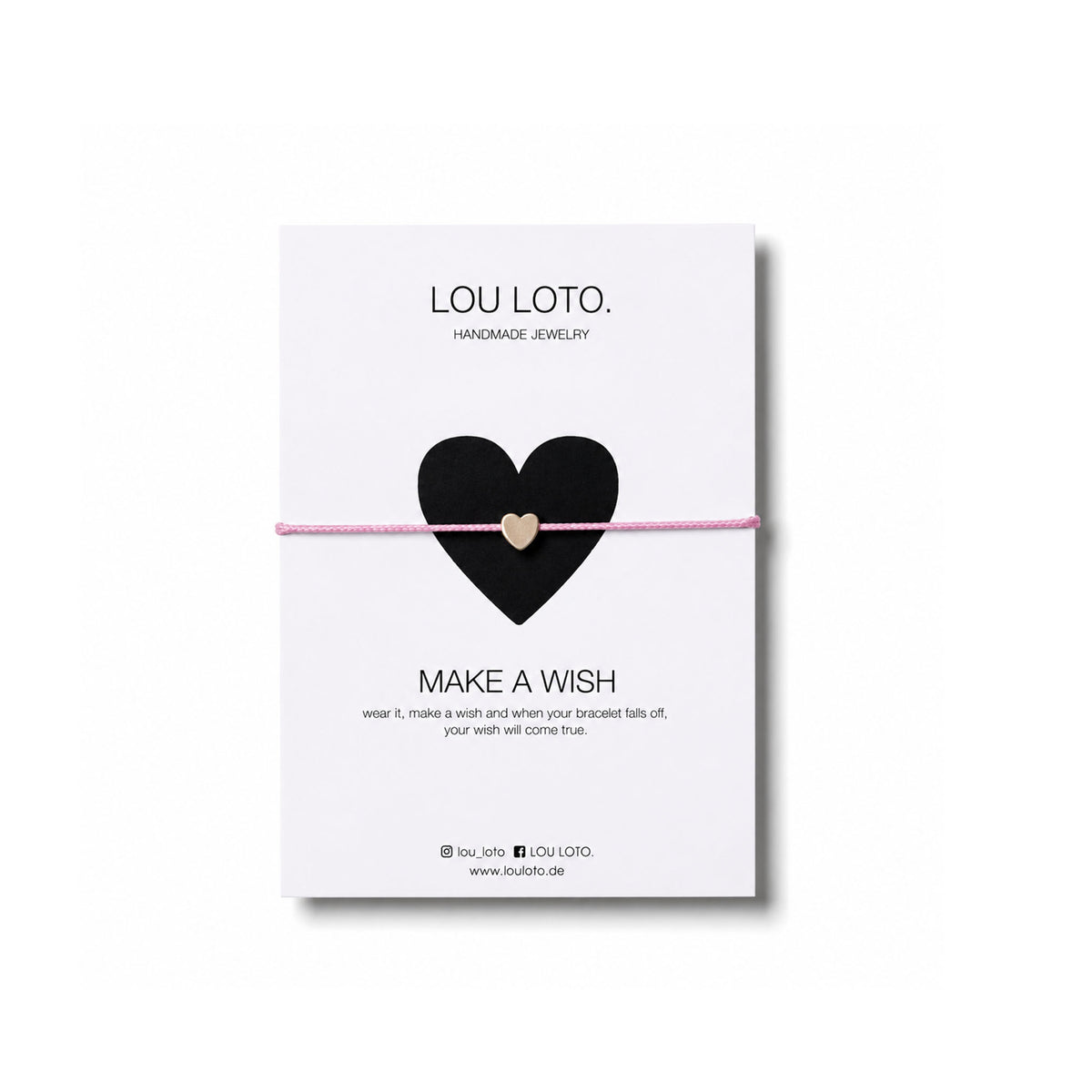 Make a Wish Armband, Herz rosa