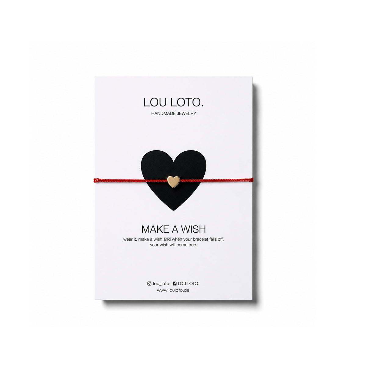 Make a Wish Armband, Herz rot