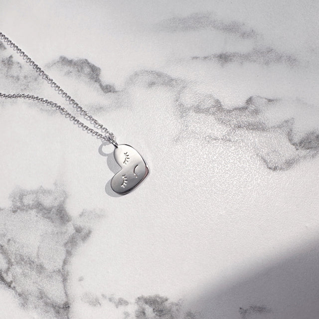 Kette mit Herz-Anhänger, silber