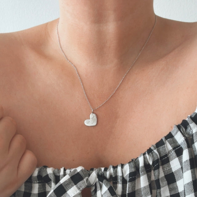 Kette mit Herz-Anhänger, silber
