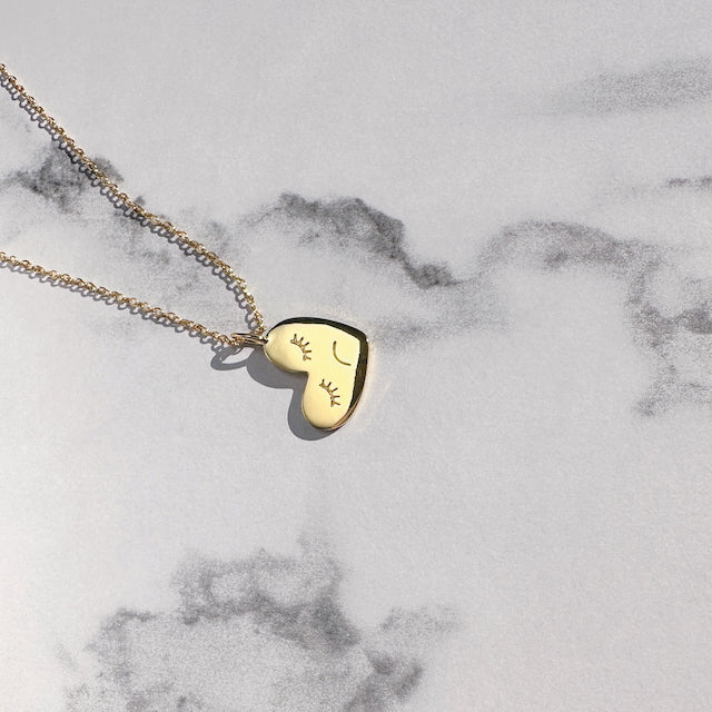 Kette mit Herz-Anhänger, gold