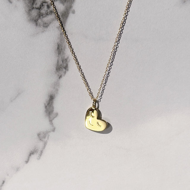 Kette mit Herz-Anhänger, gold