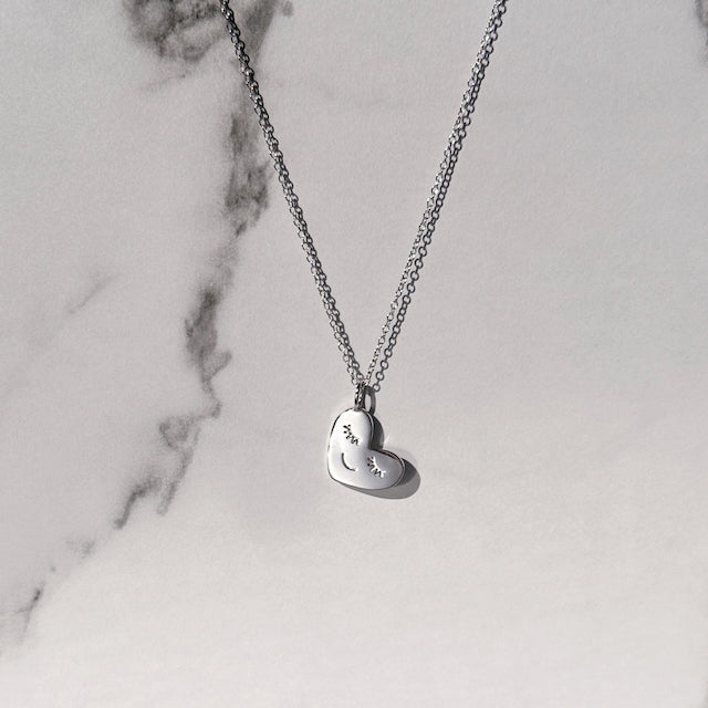 Kette mit Herz-Anhänger, silber