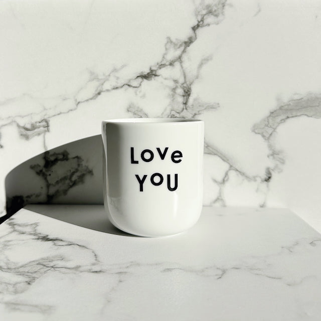 Porzellanbecher Love You, 6 Stück