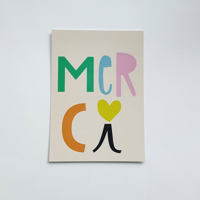 Postkarte Merci, 10 Stk.