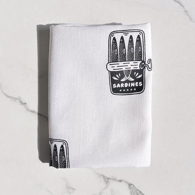 Geschirrtuch Sardinen, weiß