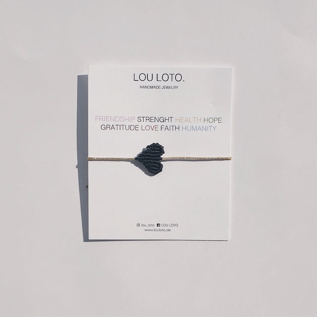 Makramee-Armband, schwarz