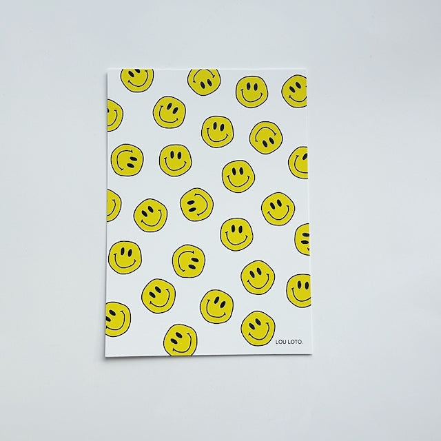 Postkarte Happy Faces, 10 Stk.