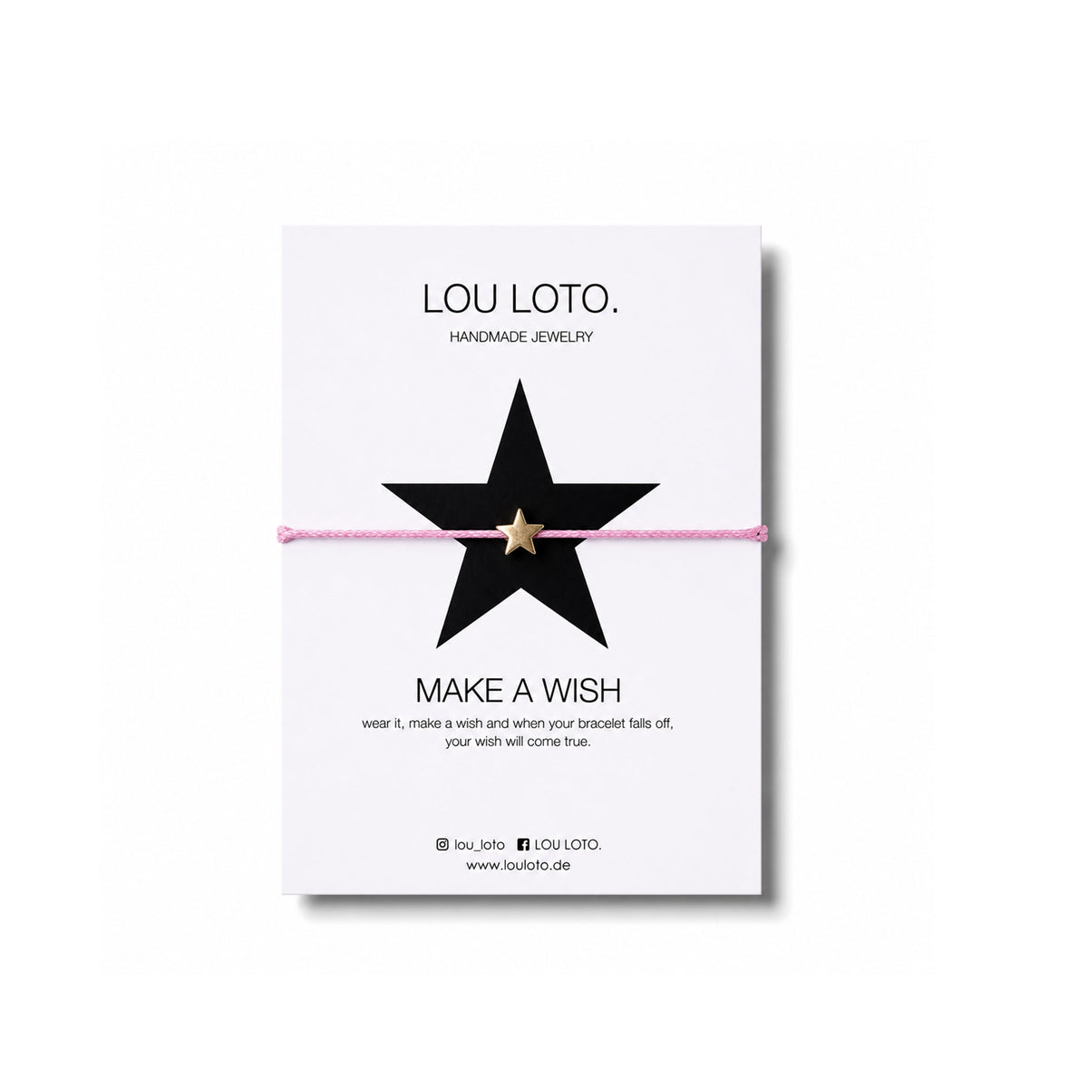 Make a Wish Armband, Stern rosa