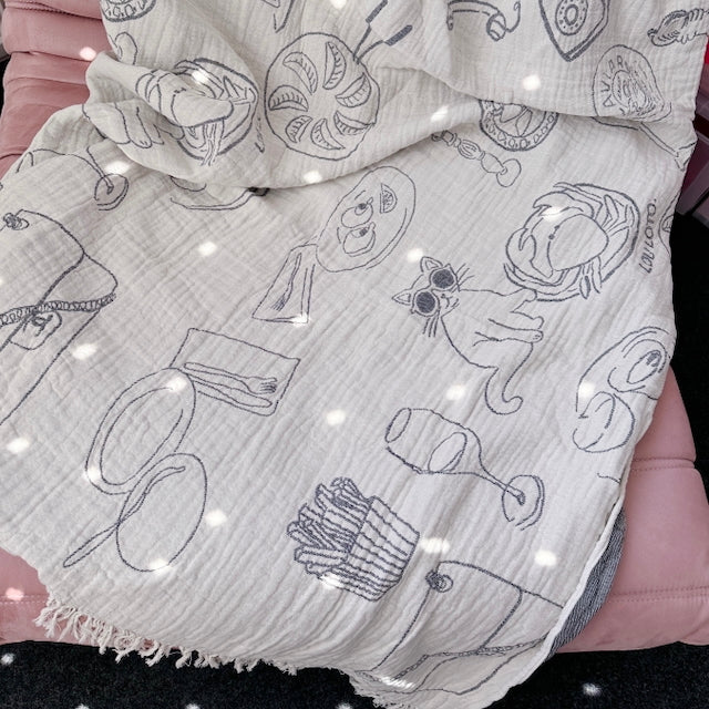 Blanket, beige/grey