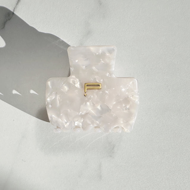 Haarklammer NO.01, weiß marble