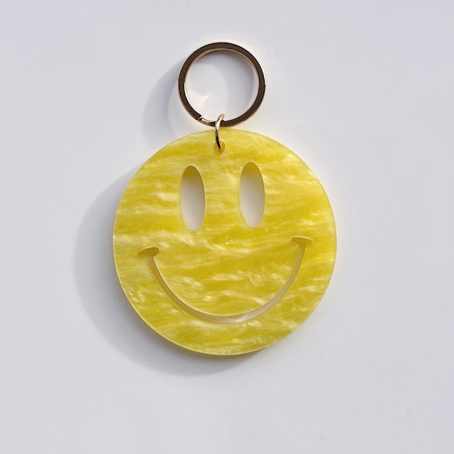 Schlüsselanhänger Happy, gelb