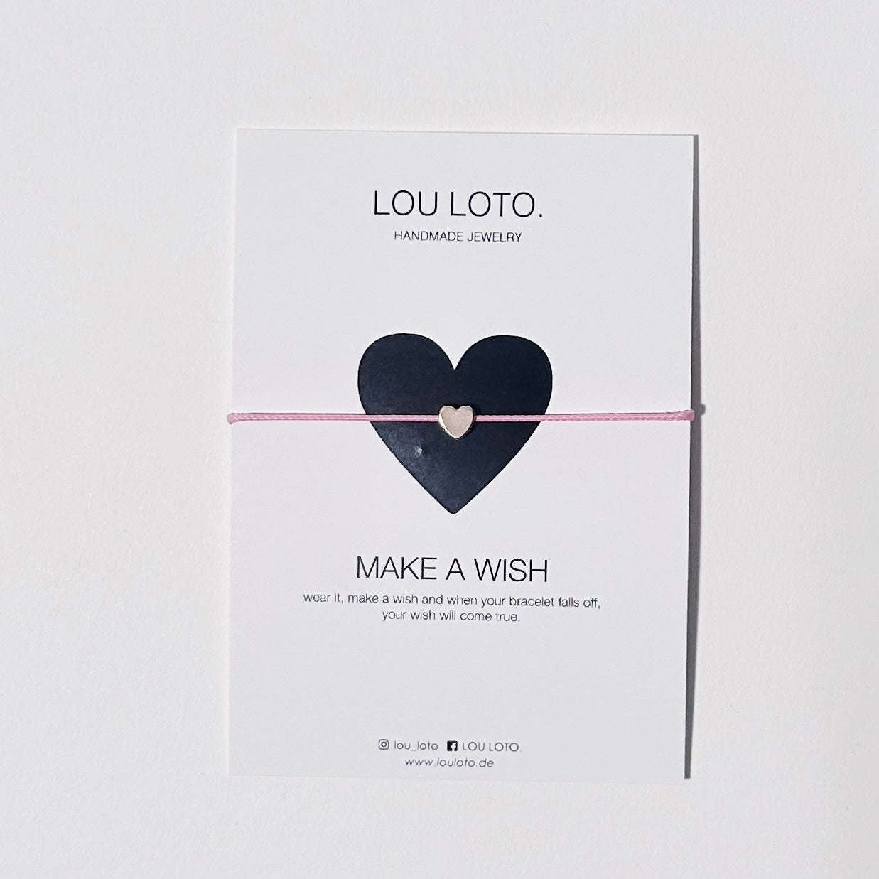 Make a Wish Armband, Herz rosa