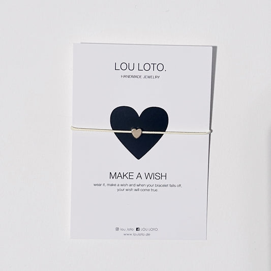 Make a Wish Armband, Herz hellgelb