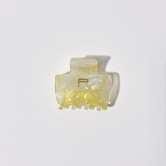 Haarklammer NO.01, gelb/weiß
