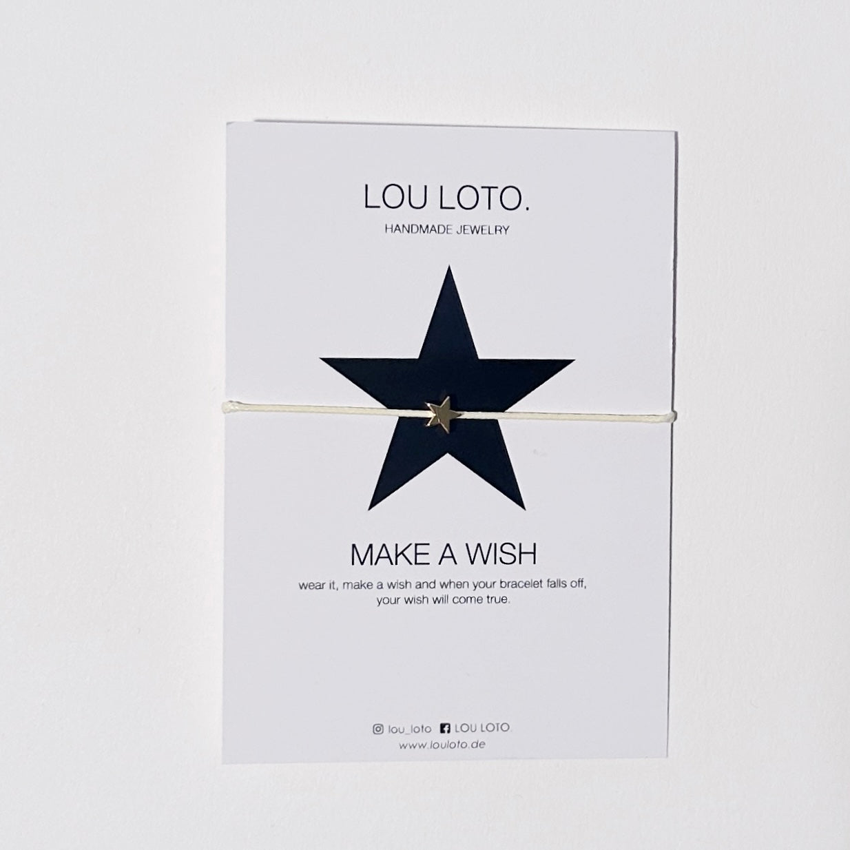 Make a Wish Armband, Stern hellgelb