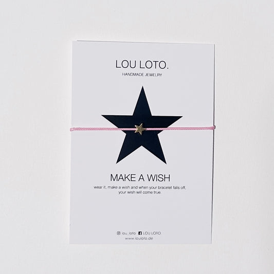 Make a Wish Armband, Stern rosa