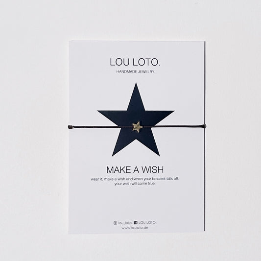 Make a Wish Armband, Stern braun
