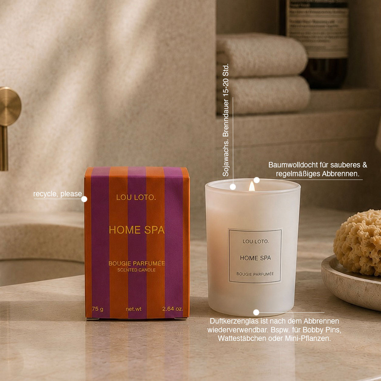 Duftkerze 75g, Home Spa