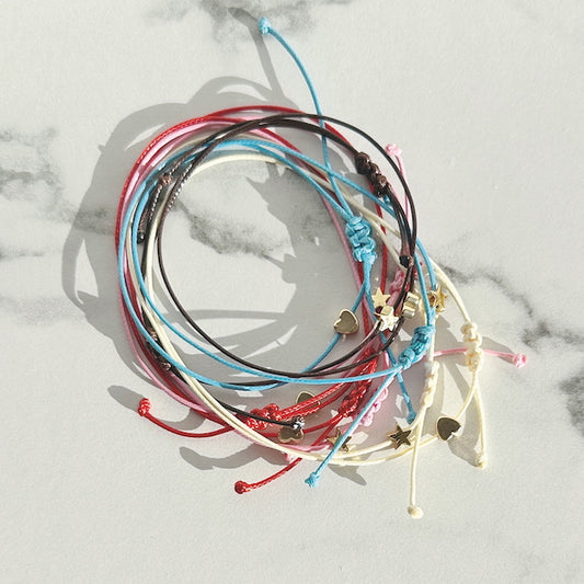 Make a Wish Armband, Herz hellblau