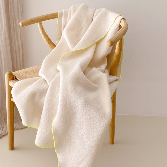 Yoga-Decke aus gekochter Wolle, ecru