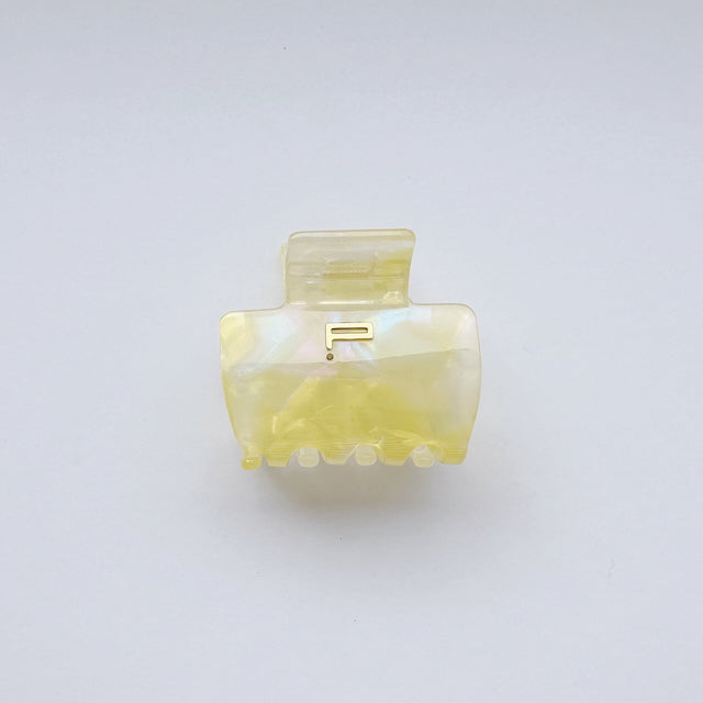 Haarklammer NO.01, gelb/weiß  3 Stk.