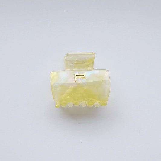 Haarklammer NO.01, gelb/weiß