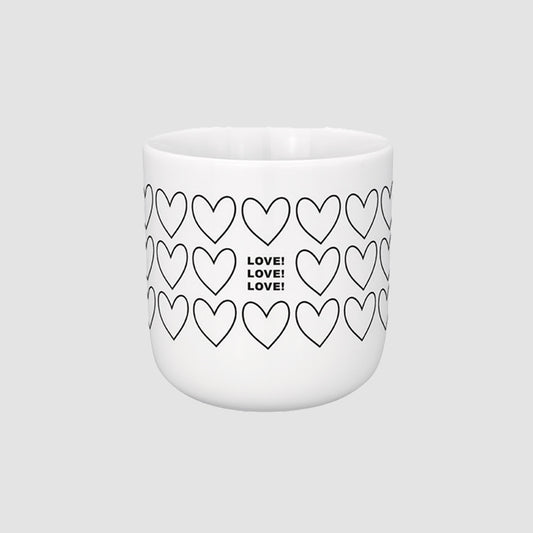Porzellanbecher, Herz & Love