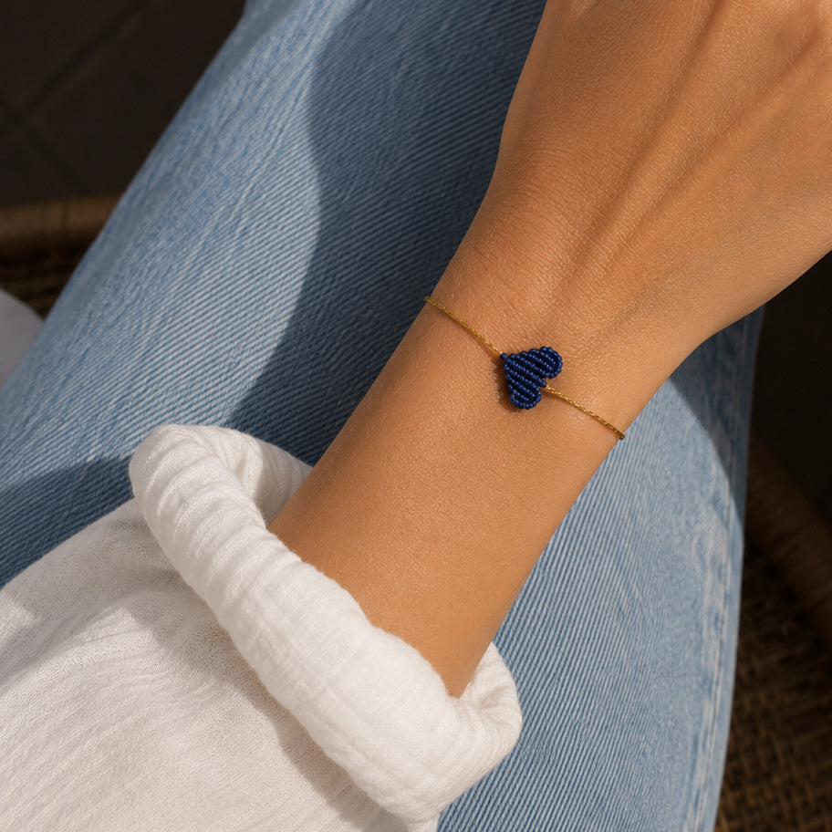 Makramee-Armband, dunkelblau