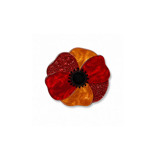 Brosche Mohn