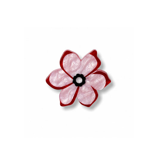 Brosche Blume, rosa