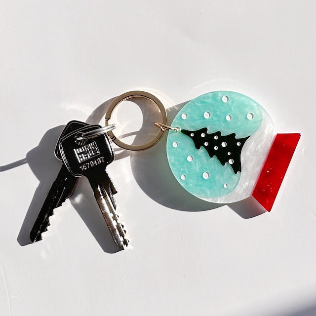 Schlüsselanhänger Schneekugel