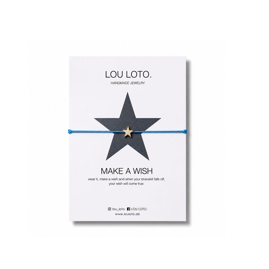 Make a Wish Armband, Stern hellblau