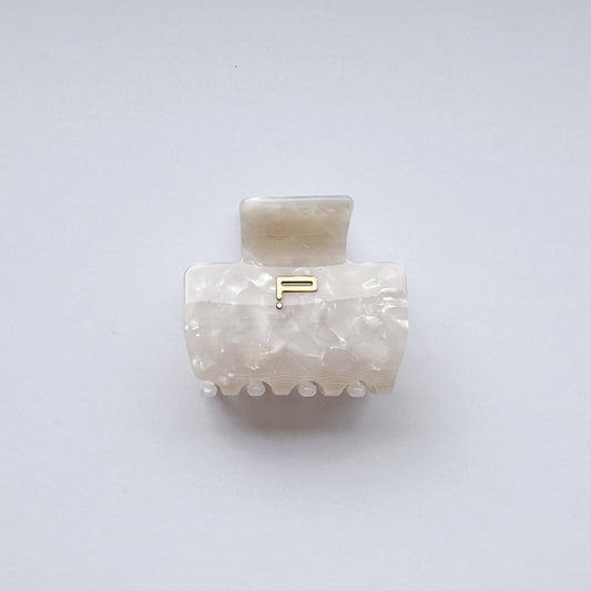 Haarklammer NO.01, weiß marble