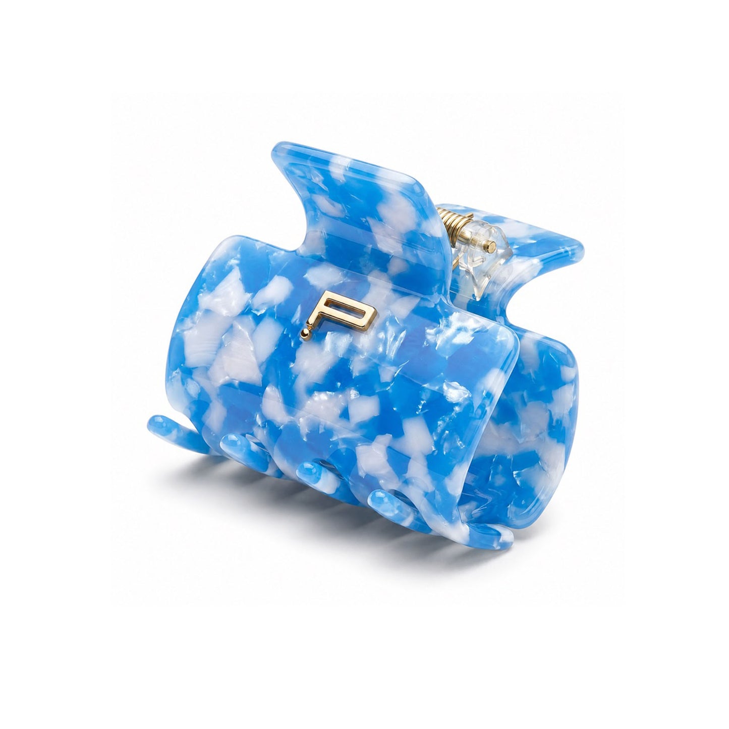 Haarklammer NO.01, blau/weiß